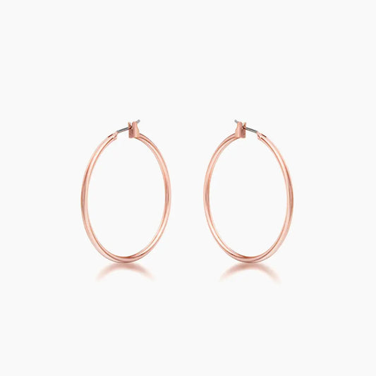 37mm Elegant Rosegold Hoop Earrings - Earrings