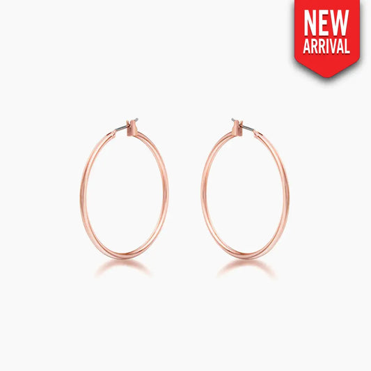 37mm Elegant Rosegold Hoop Earrings - Earrings