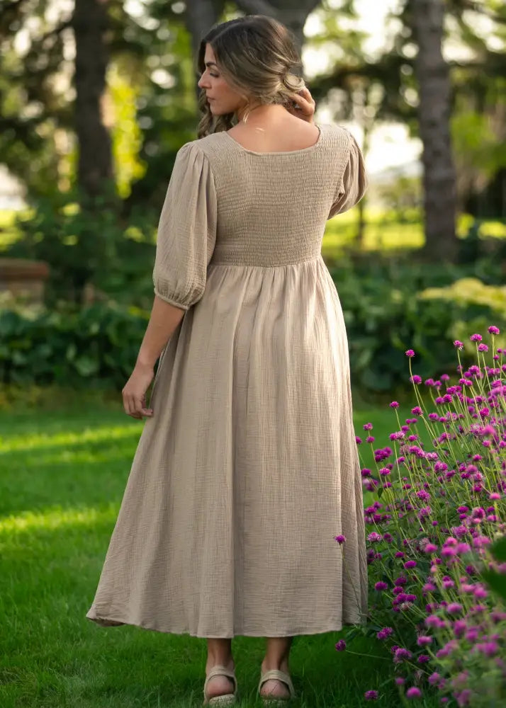 Kayleen Tan Smocked Bodice Gauze Dress - FINAL SALE - IC Dresses
