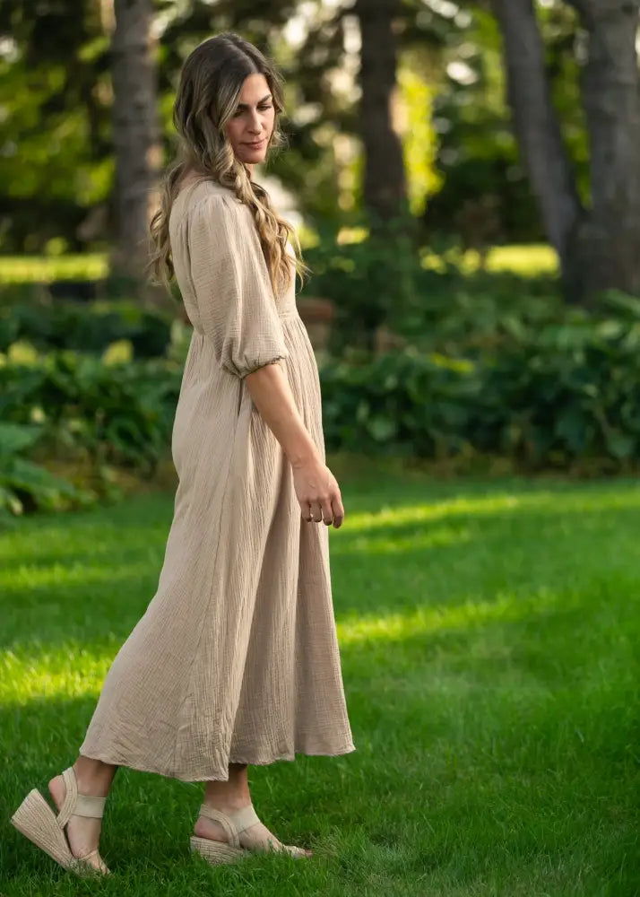 Kayleen Tan Smocked Bodice Gauze Dress - FINAL SALE - IC Dresses
