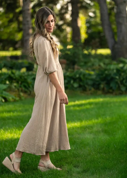 Kayleen Tan Smocked Bodice Gauze Dress - FINAL SALE - IC Dresses
