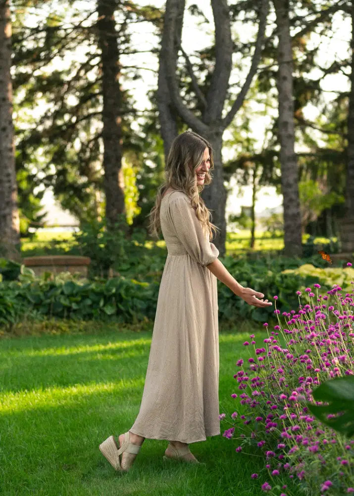 Kayleen Tan Smocked Bodice Gauze Dress - FINAL SALE - IC Dresses