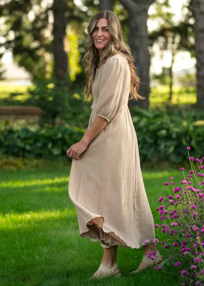 Kayleen Tan Smocked Bodice Gauze Dress - FINAL SALE - IC Dresses