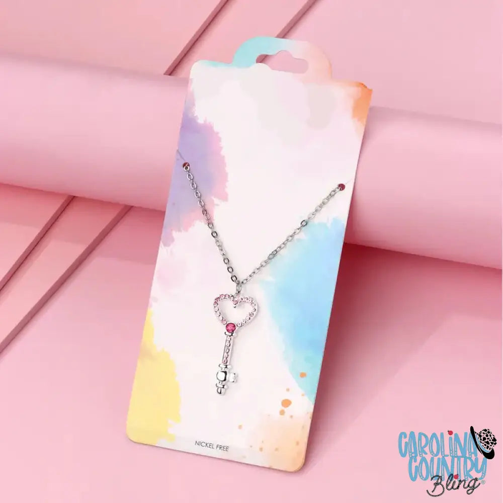 Key To My Heart – Pink Necklace