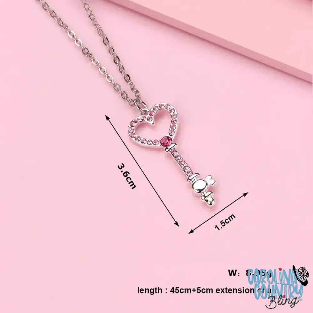 Key To My Heart – Pink Necklace