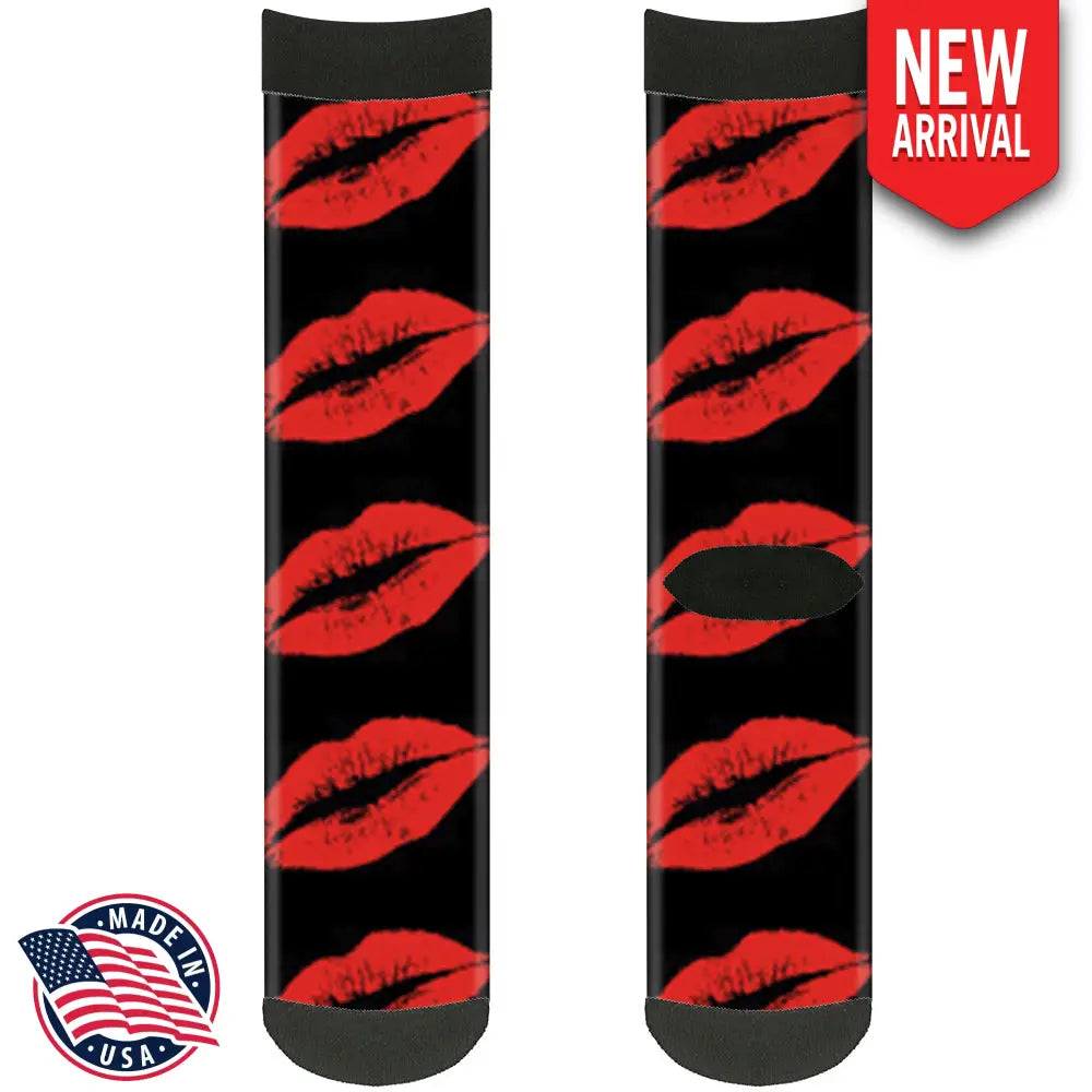 Sock Pair - Polyester - Kisses - CREW Socks