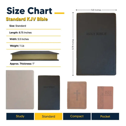 KJV Black Standard Size Deluxe Holy Bible Small Print