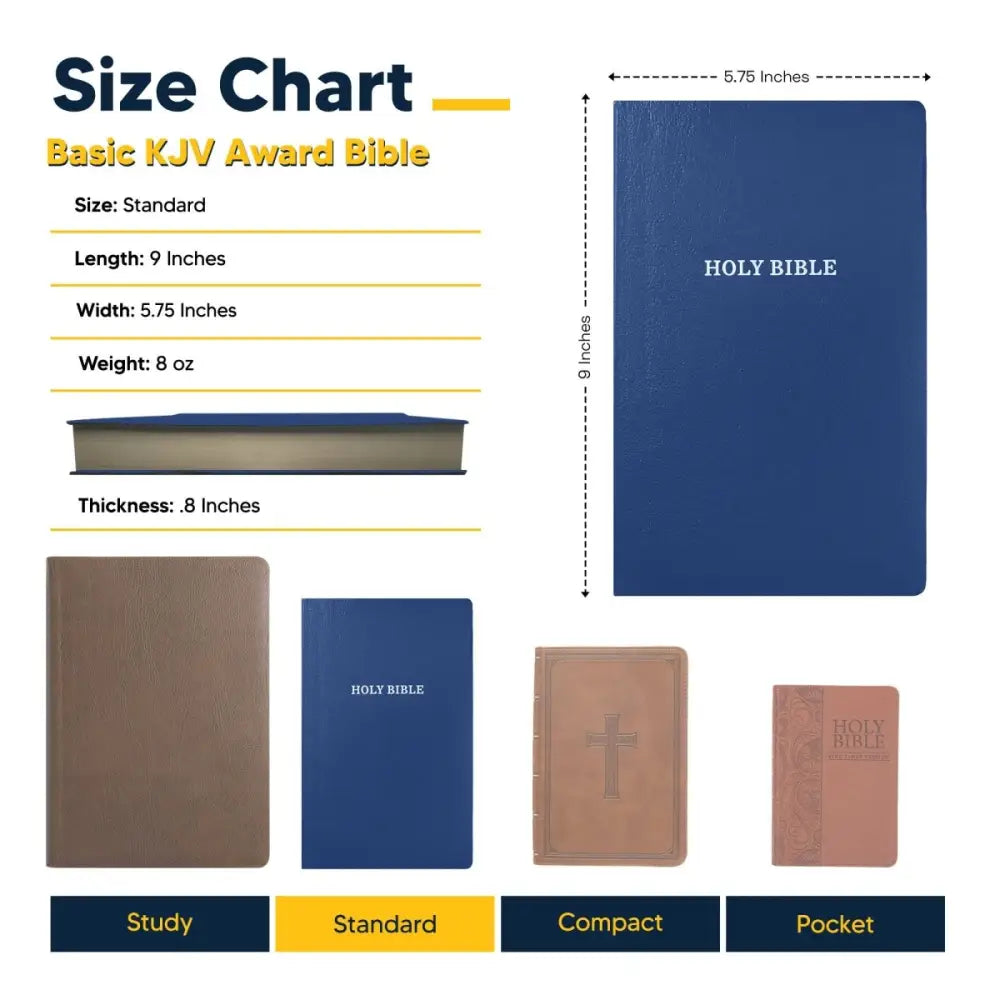 KJV Standard Size Holy Bible Small Print Blue Bible