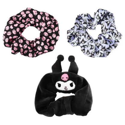 Sanrio Kuromi Scrunchie 3-Pc Set Fashion Accessories