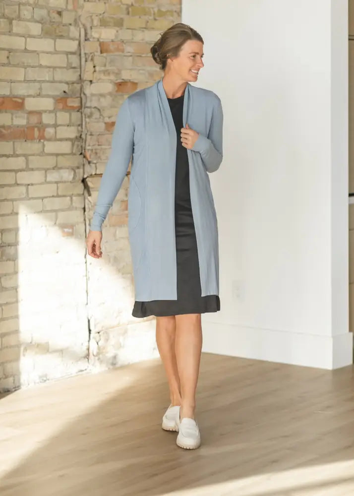 Kylin Open Front Cardigan - Baby Blue / XS - IC Layering Essentials
