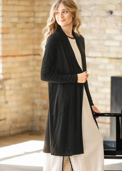 Kylin Open Front Cardigan - Black / XS - IC Layering Essentials