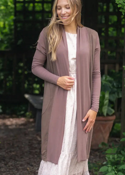 Kylin Open Front Cardigan - Chocolate Brown / XS - IC Layering Essentials