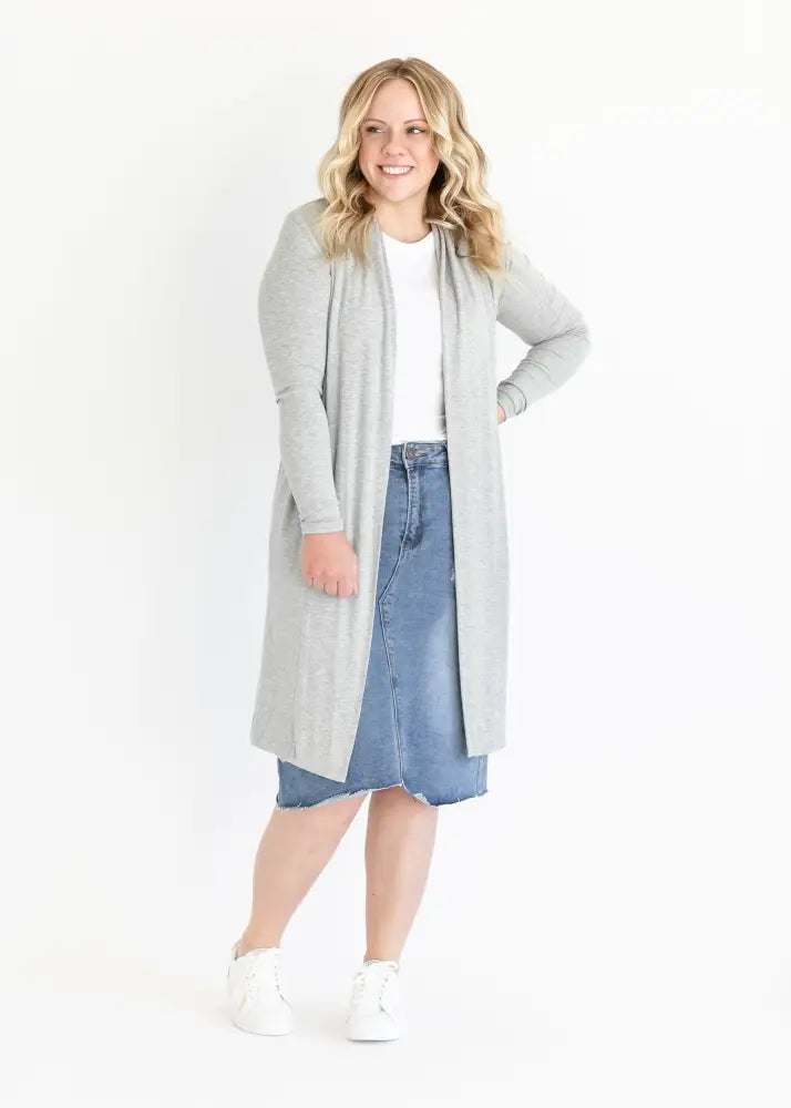 Kylin Open Front Cardigan - Gray / XS - IC Layering Essentials