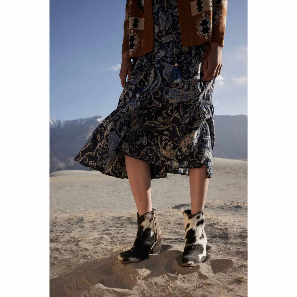 Laramie Plains Hair-on Hide & Hand-tooled Boots - SHOES