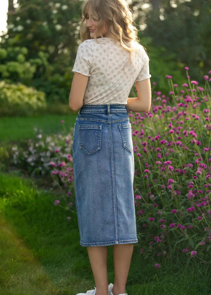 Larza Blue Floral Lettuce Hem Top - FINAL SALE - IC Tops