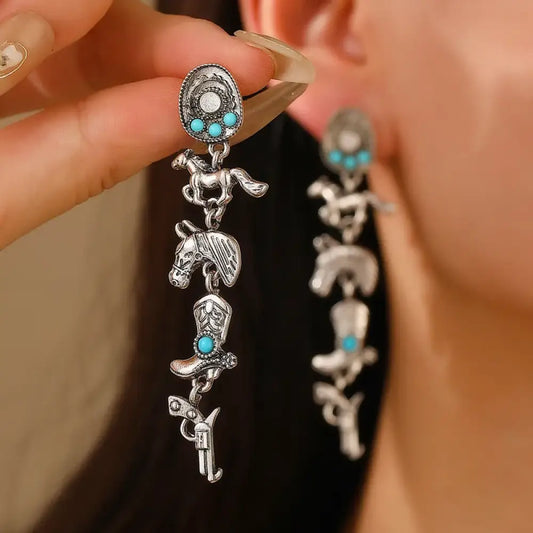 Little Bit of Country – Blue Earrings