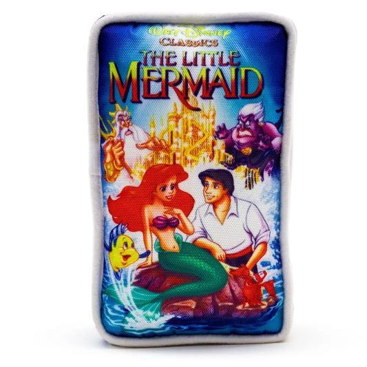 Dog Toy Squeaker Plush - Disney The Little Mermaid VHS Tape Replica Dog Toy Squeaky Plush