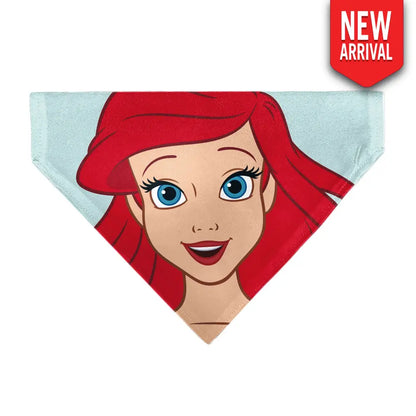 Pet Bandana - The Little Mermaid Ariel Face Close-Up Light Blue Pet Bandanas