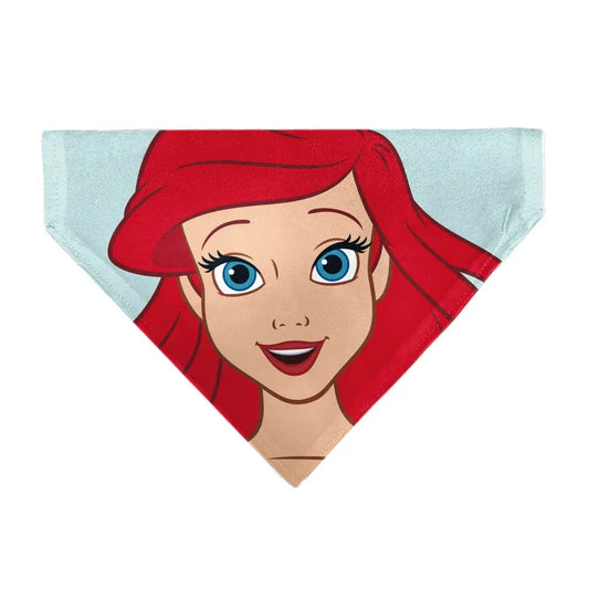 Pet Bandana - The Little Mermaid Ariel Face Close-Up Light Blue Pet Bandanas