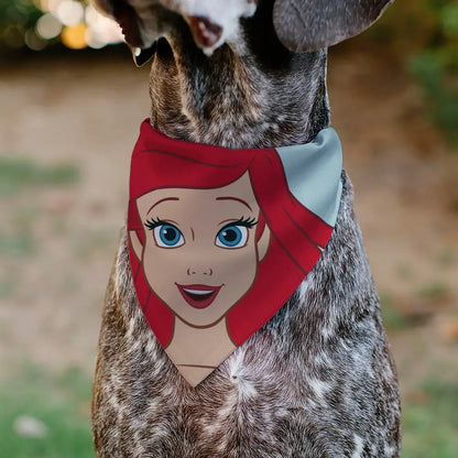 Pet Bandana - The Little Mermaid Ariel Face Close-Up Light Blue Pet Bandanas