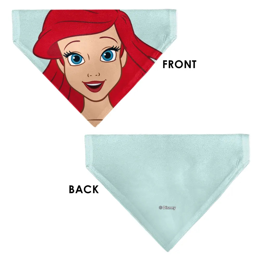 Pet Bandana - The Little Mermaid Ariel Face Close-Up Light Blue Pet Bandanas