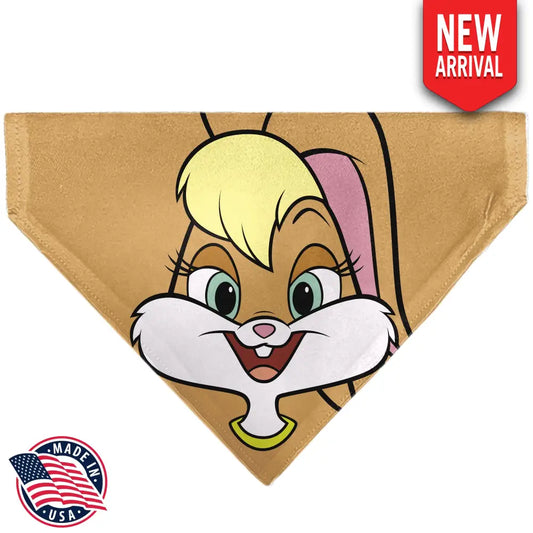 Pet Bandana - LOONEY TUNES Lola Bunny Face Close-Up Peach - Pet Bandanas