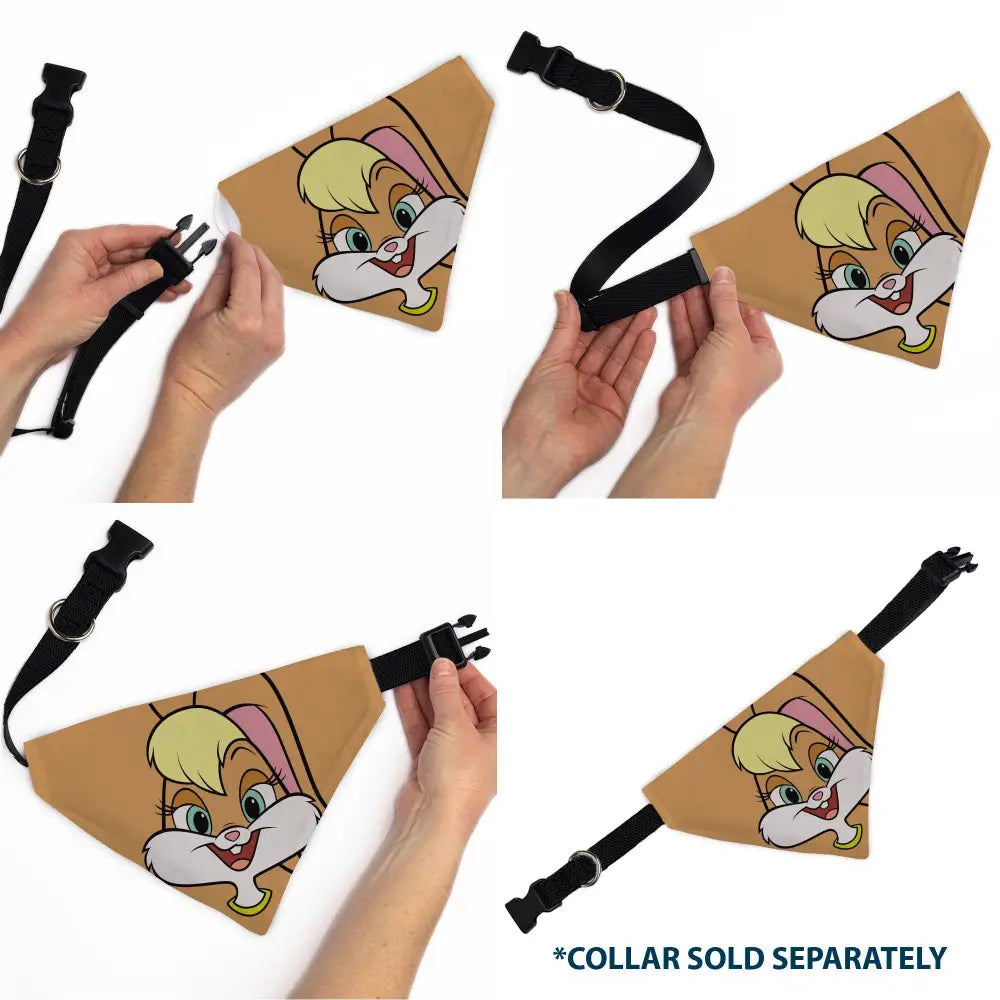 Pet Bandana - LOONEY TUNES Lola Bunny Face Close-Up Peach - Pet Bandanas
