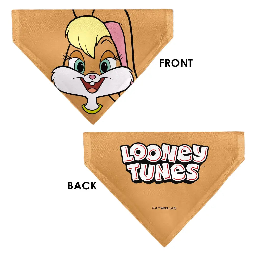 Pet Bandana - LOONEY TUNES Lola Bunny Face Close-Up Peach - Pet Bandanas