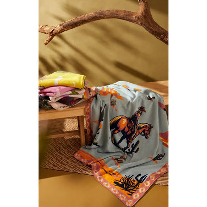Lone Bronco Rider Throw - Throw