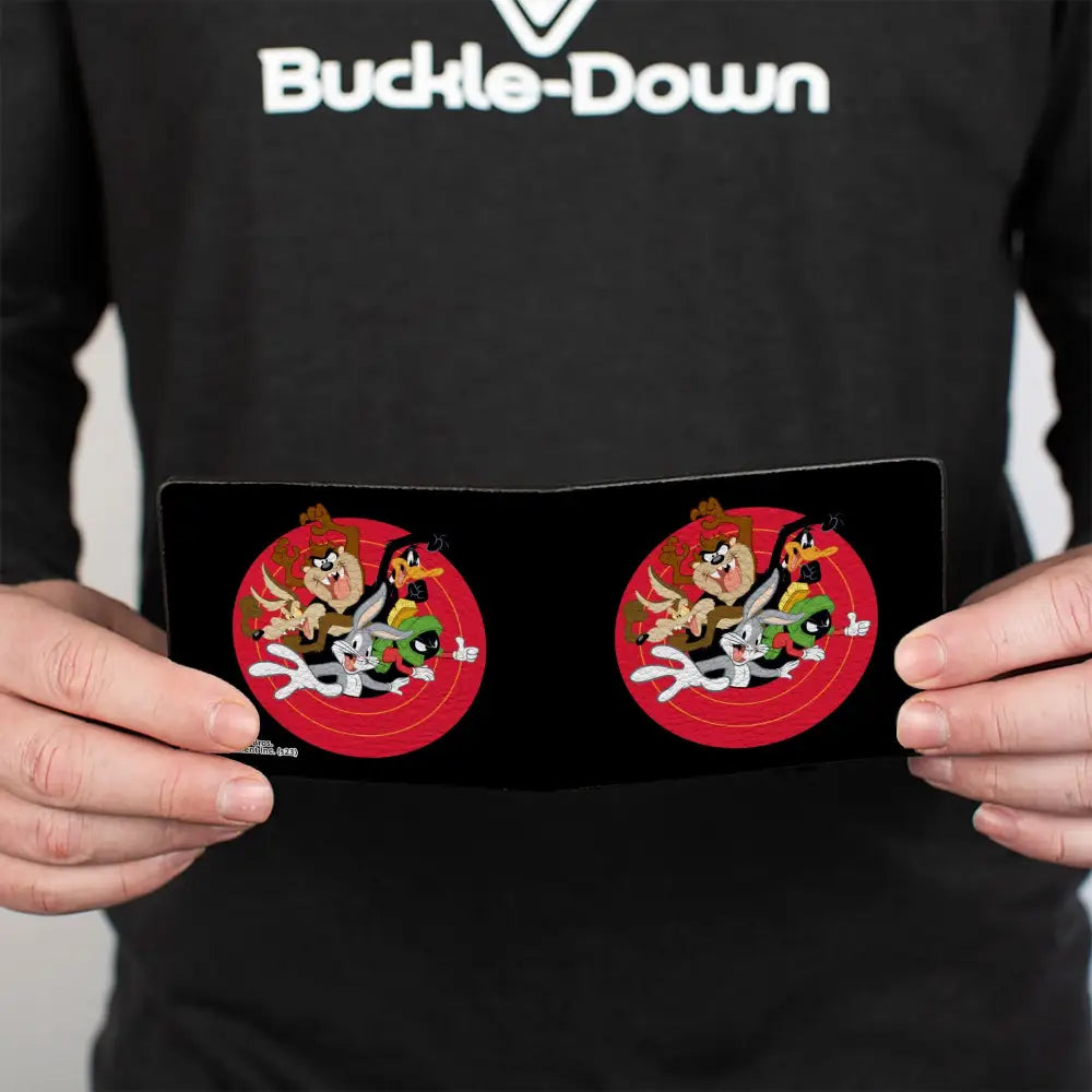 Bi-Fold Wallet - Looney Tunes 5-Character Bullseye Pose Black Bi-Fold Wallets
