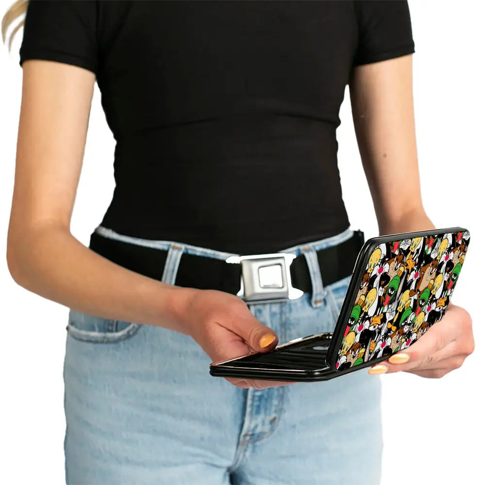 Hinged Wallet - Looney Tunes 6-Character Stacked Collage2 Hinged Wallets