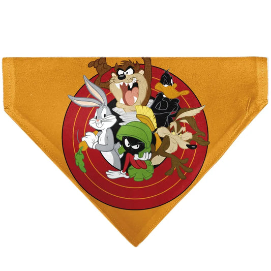 Pet Bandana - LOONEY TUNES Five Character Target Pose Orange - Pet Bandanas
