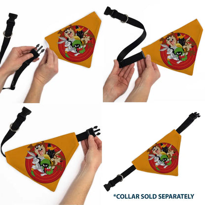 Pet Bandana - LOONEY TUNES Five Character Target Pose Orange - Pet Bandanas