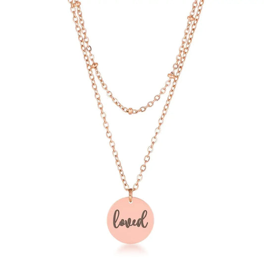 Delicate Rose Gold Plated ’loved’ Necklace - Necklaces