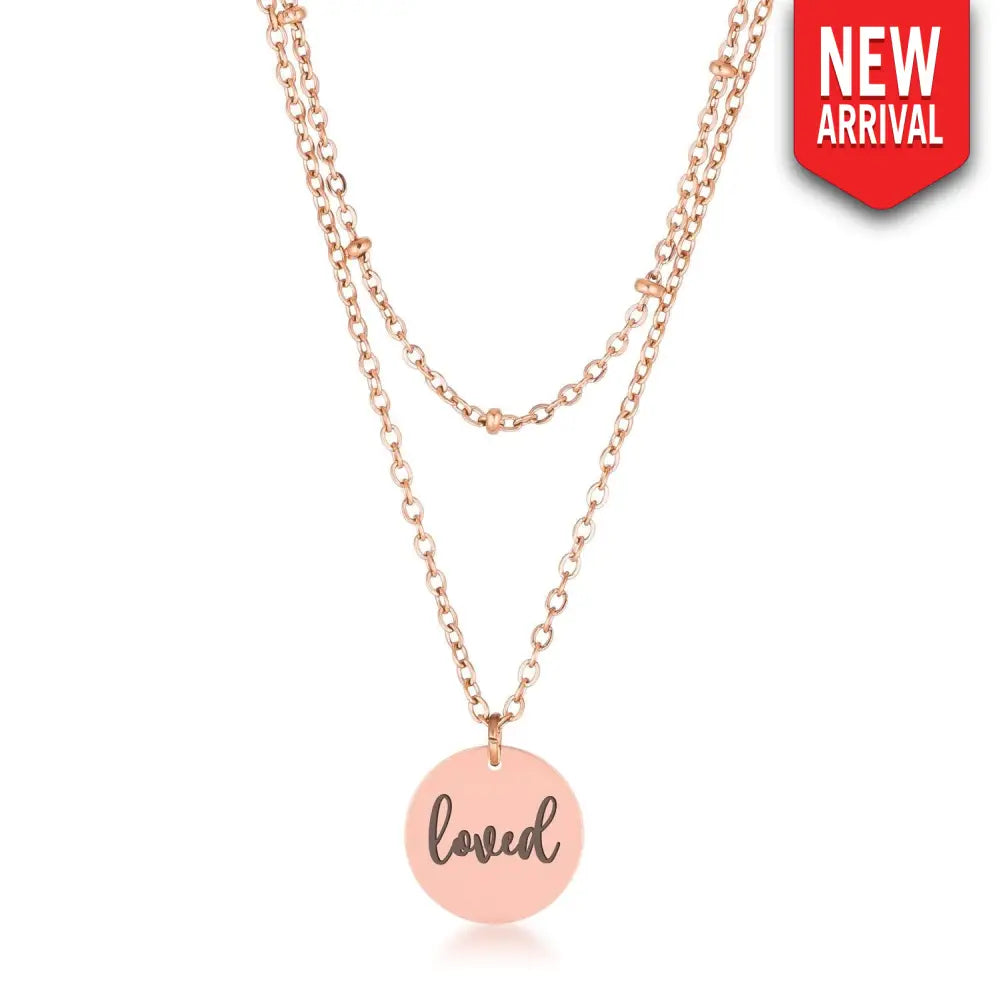 Delicate Rose Gold Plated ’loved’ Necklace - Necklaces