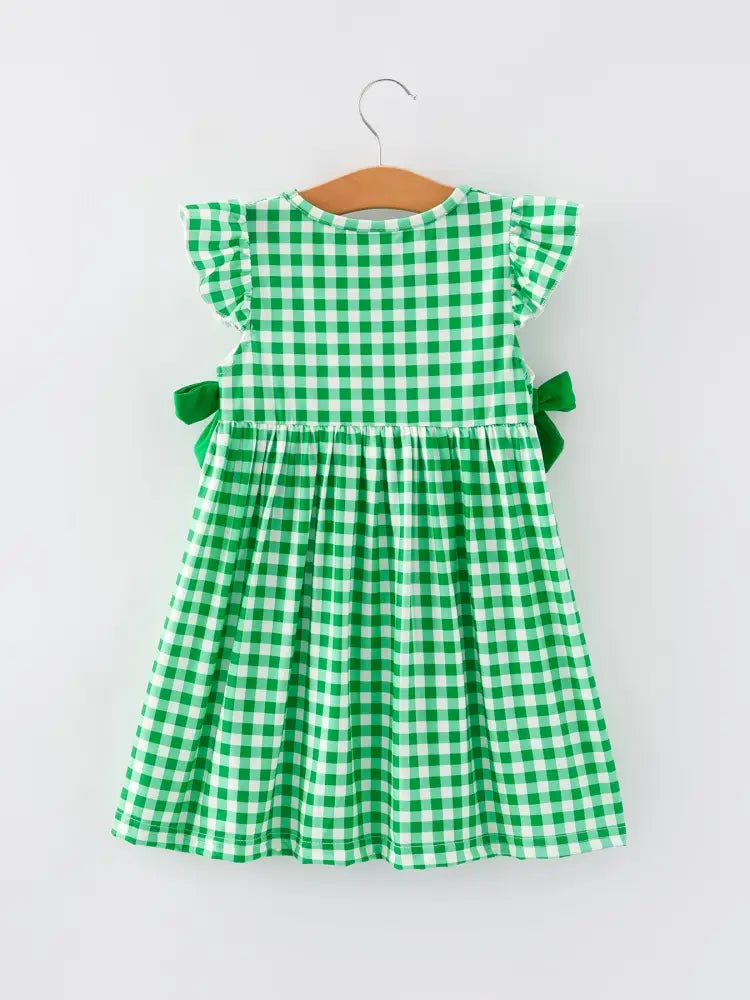 St. Patrick’s Day Girls Shamrock Smocking Embroidery Dress Dress
