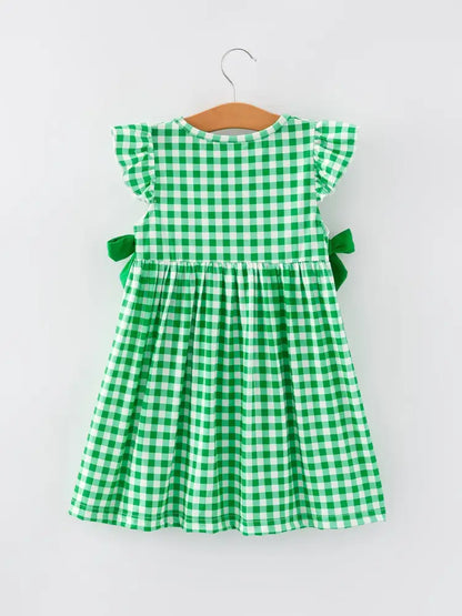 St. Patrick’s Day Girls Shamrock Smocking Embroidery Dress Dress