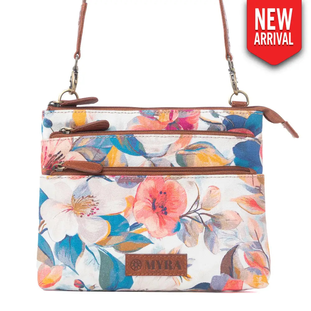Myra Maple Ridge Cotton & Leather Crossbody Bag in Painted Ivory - Painted Ivory - Bags