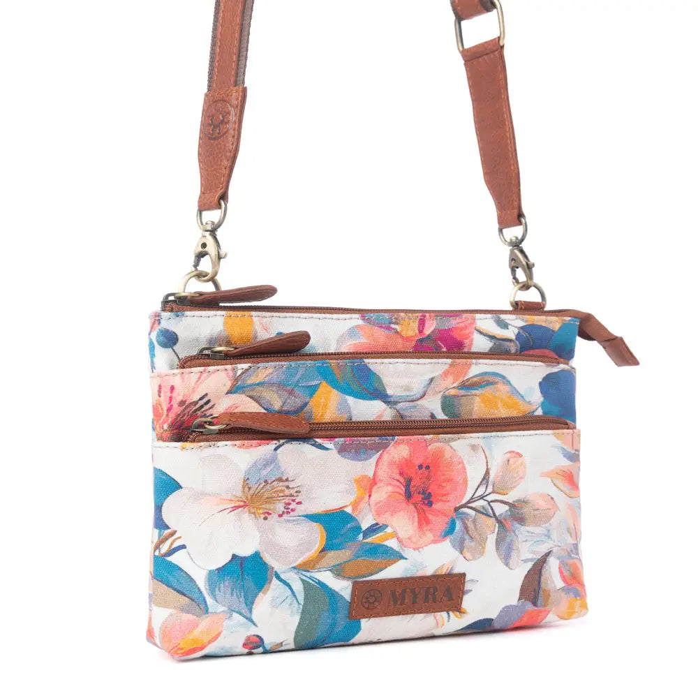Myra Maple Ridge Cotton & Leather Crossbody Bag in Painted Ivory - Painted Ivory - Bags