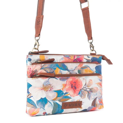 Myra Maple Ridge Cotton & Leather Crossbody Bag in Painted Ivory - Painted Ivory - Bags