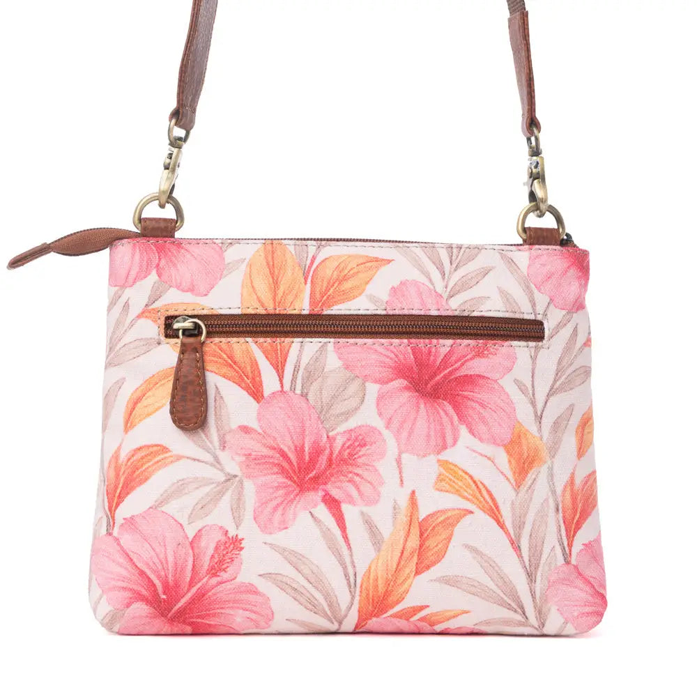 Myra Maple Ridge Cotton & Leather Crossbody Bag in Rose Petal - Rose Petal - Bags