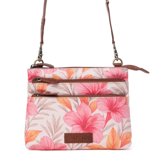 Myra Maple Ridge Cotton & Leather Crossbody Bag in Rose Petal - Rose Petal - Bags