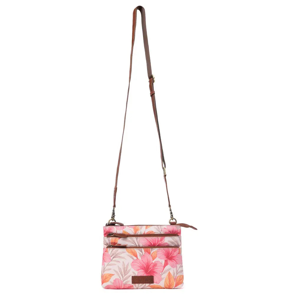 Myra Maple Ridge Cotton & Leather Crossbody Bag in Rose Petal - Rose Petal - Bags