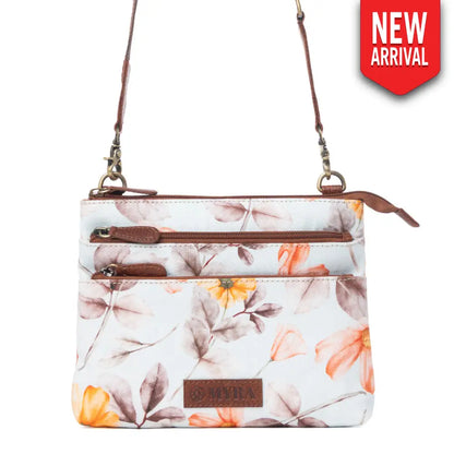 Myra Maple Ridge Cotton & Leather Crossbody Bag in Powder Sky - Powder Sky - Bags