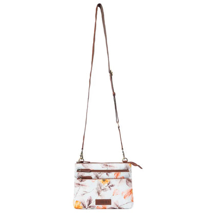 Myra Maple Ridge Cotton & Leather Crossbody Bag in Powder Sky - Powder Sky - Bags