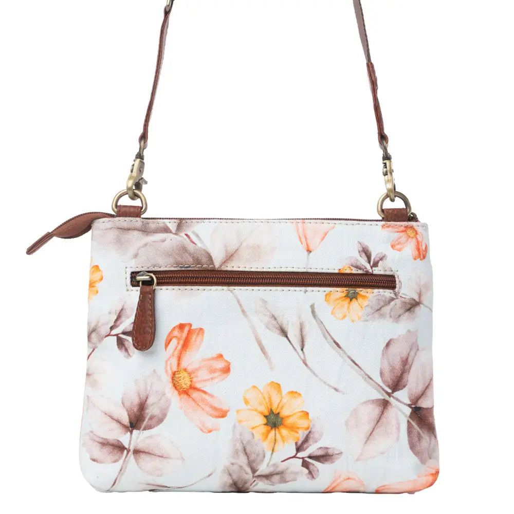 Myra Maple Ridge Cotton & Leather Crossbody Bag in Powder Sky - Powder Sky - Bags