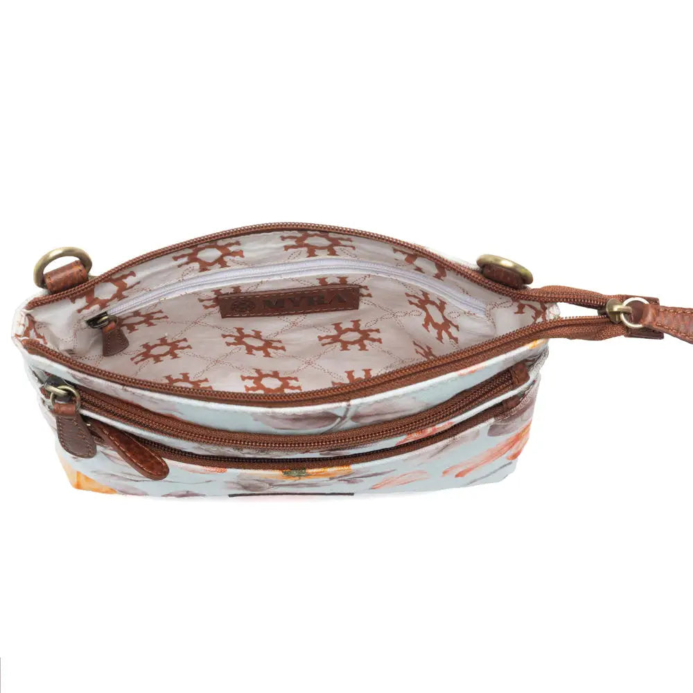 Myra Maple Ridge Cotton & Leather Crossbody Bag in Powder Sky - Powder Sky - Bags