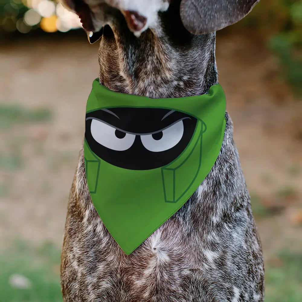 Pet Bandana - LOONEY TUNES Marvin the Martian Face Close-Up Green - Pet Bandanas