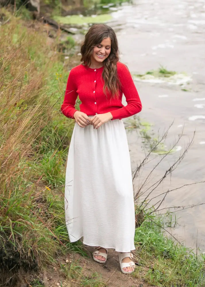 Mason Red Button Up Cardigan - IC Layering Essentials