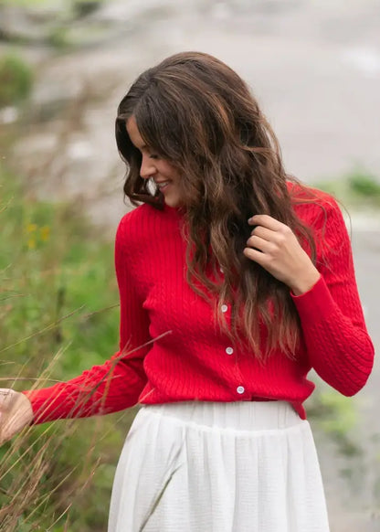 Mason Red Button Up Cardigan - IC Layering Essentials